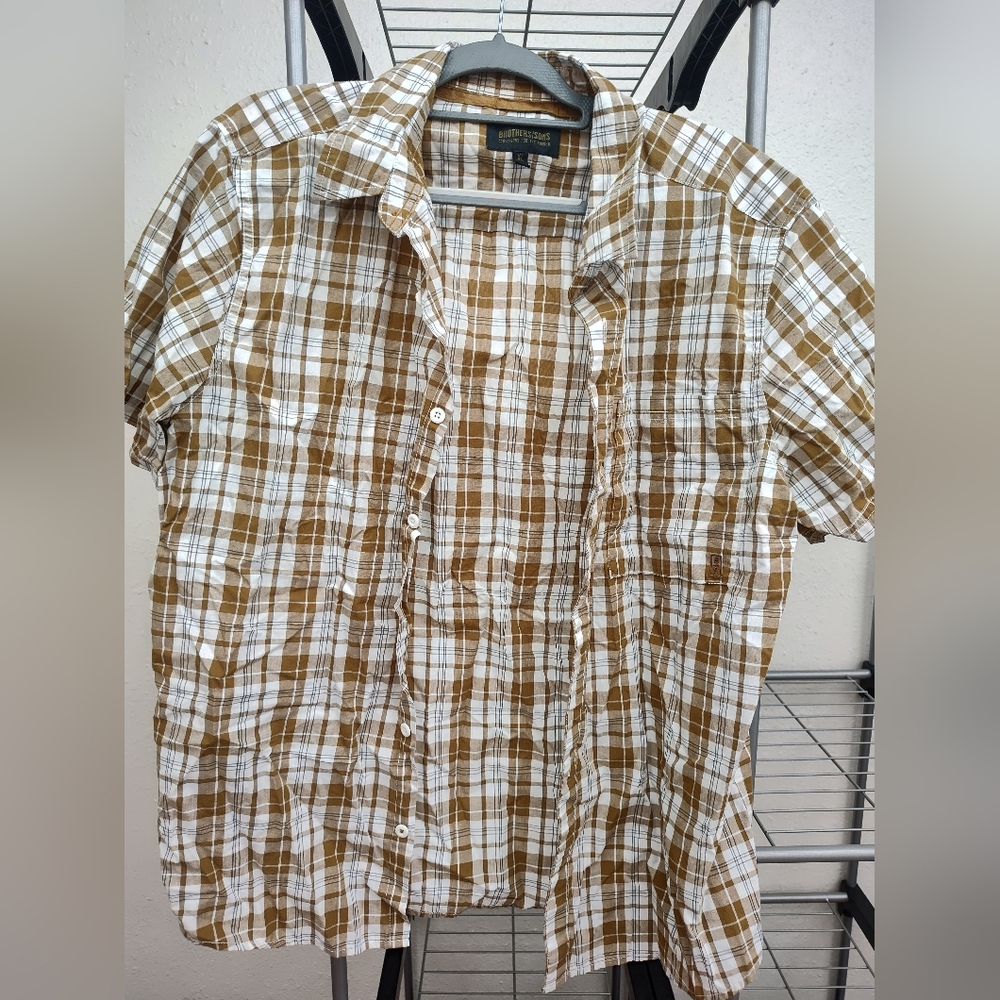 Brother Brown and White Checkered Casual Shirt